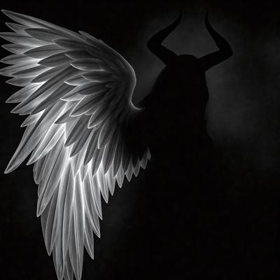 Primary subject: A white angel wing with a black background.

Setting/background: The background is black, creating a contrast with the white angel wing.

Visual style: The image is a digital art or illustration, featuring a white angel wing with a black background.

Colors and mood: The white angel wing creates a sense of purity and innocence, while the black background adds a dramatic and mysterious touch to the image.